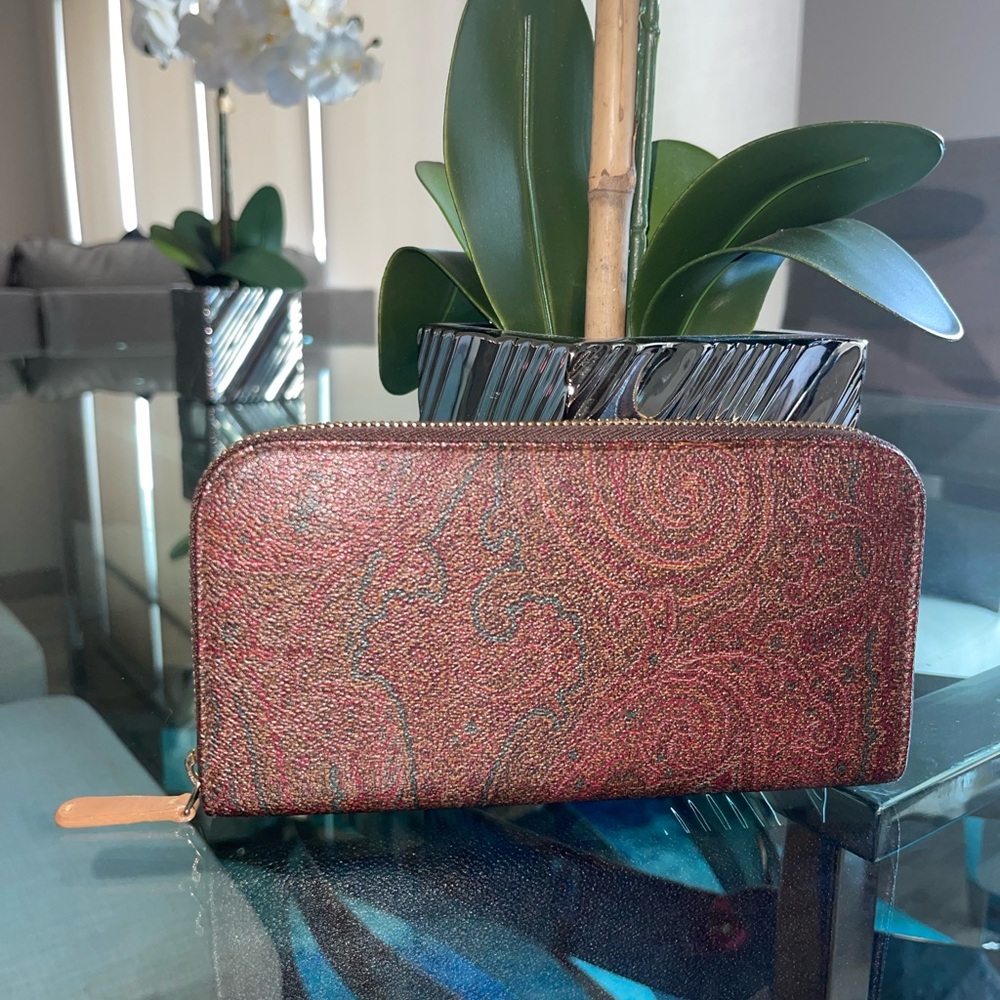 Etro Red and Brown Wallet
